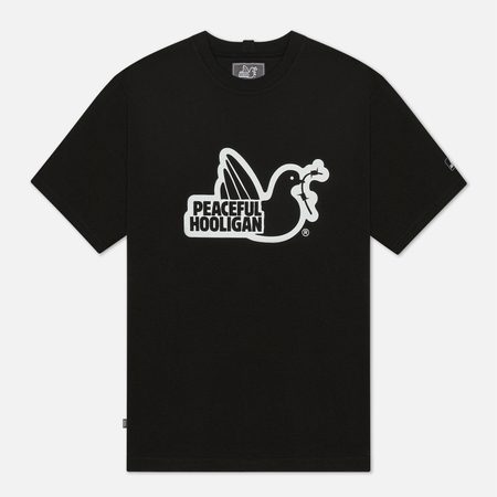 Мужская футболка Peaceful Hooligan Outline Dove, цвет чёрный