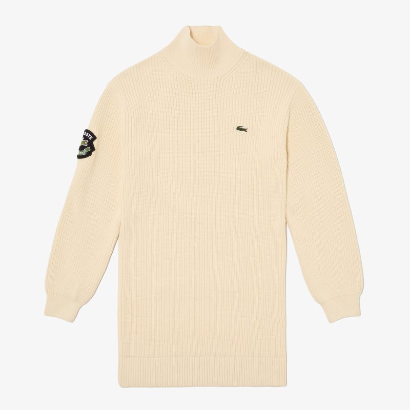 Женское трикотажное платье Lacoste с длинным рукавом и высоким воротом 5