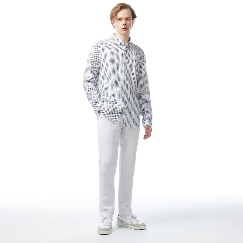 Мужская рубашка Lacoste с монограммой из смеси льна 4