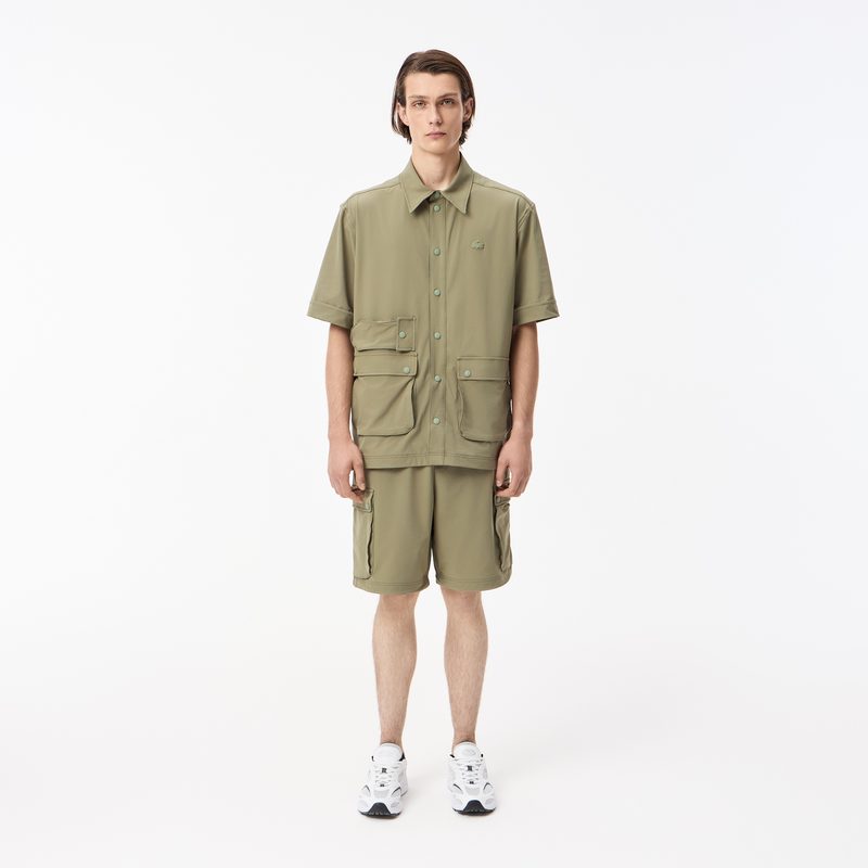 Мужская рубашка Lacoste с коротким рукавом и тремя карманами 5