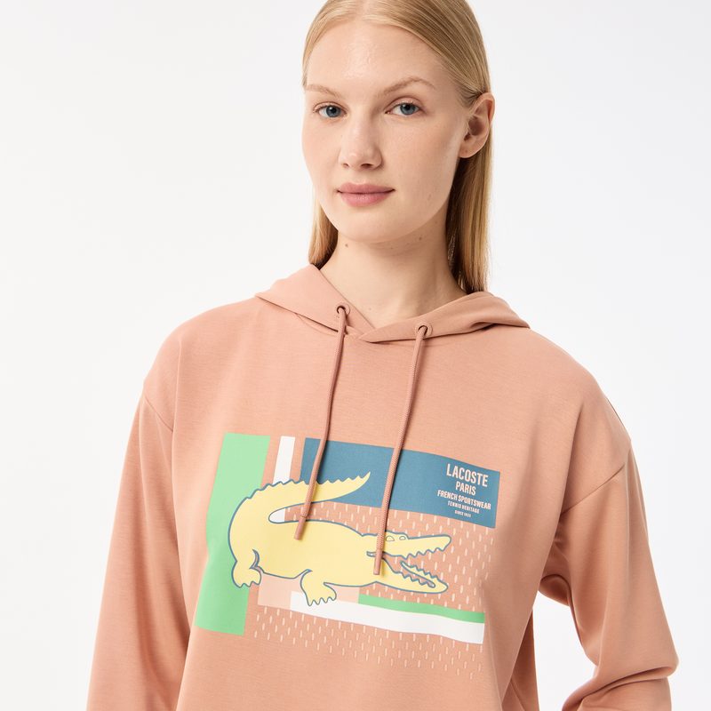 Женская короткая толстовка Lacoste с капюшоном 3