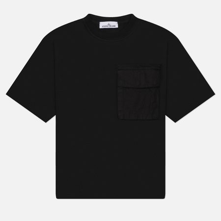 Мужская футболка Stone Island Bellows Pocket Oversize, цвет чёрный
