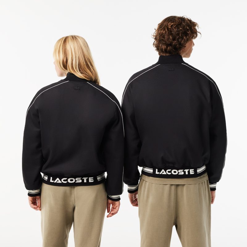 Куртка-бомбер из хлопкового твила Lacoste унисекс с вышивкой 2
