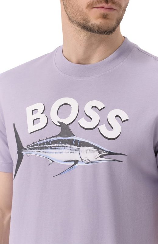 Хлопковая футболка BOSS Orange 5