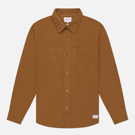 Мужская рубашка Norse Projects Algot Cotton Ripstop Relaxed, цвет коричневый
