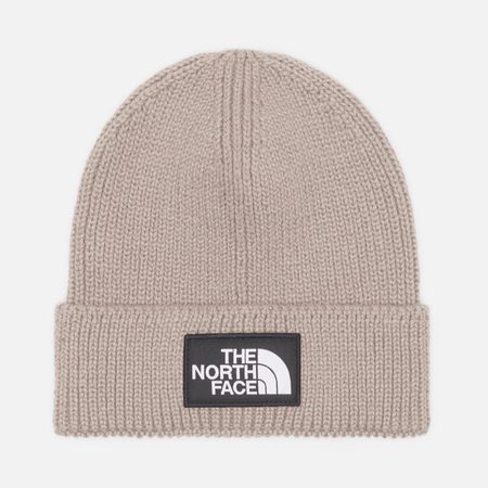 Шапка The North Face TNF Logo Box Cuffed Recycled, цвет серый
