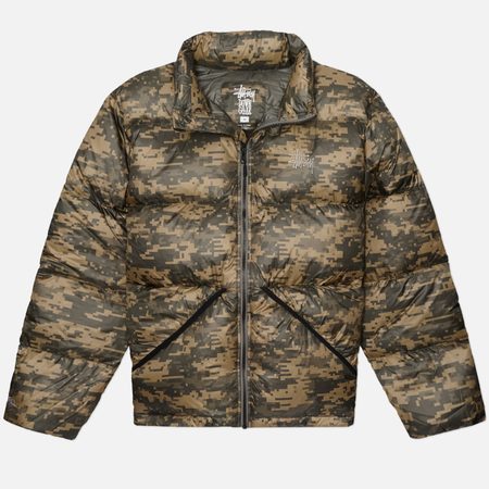 Мужской пуховик Stussy Micro Ripstop Down Mock, цвет камуфляжный
