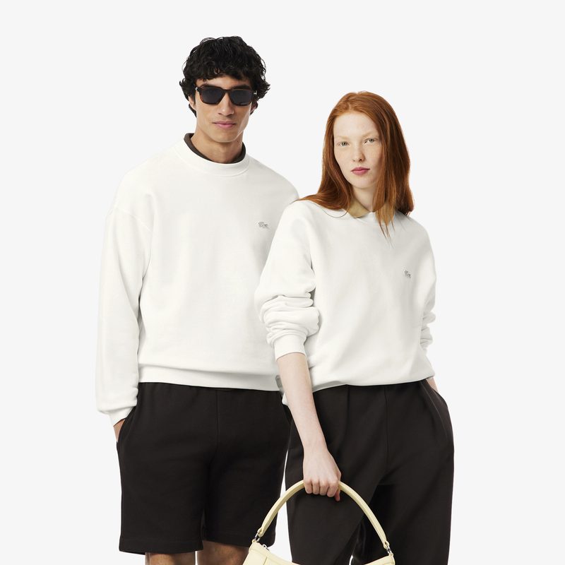 Хлопковый свитшот Lacoste свободного кроя унисекс
