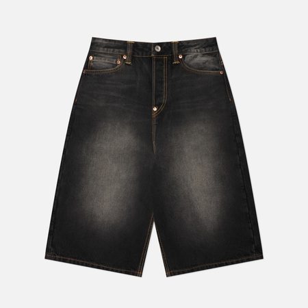 Мужские шорты Evisu Heritage Seagull & Claw Marks Embroidery Pocket Denim, цвет чёрный