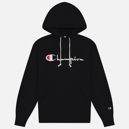 Мужская толстовка Champion Reverse Weave Pinnacle Lightweight Fleece Hoodie Loose Fit, цвет чёрный