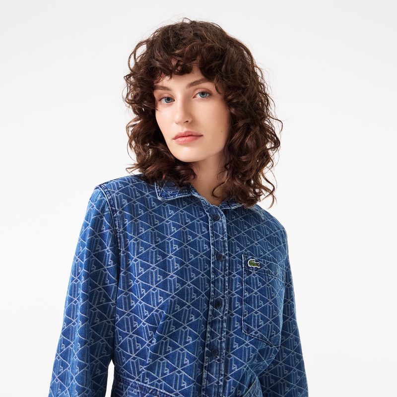 Женское хлопковое платье Lacoste с поясом на пуговицах 3