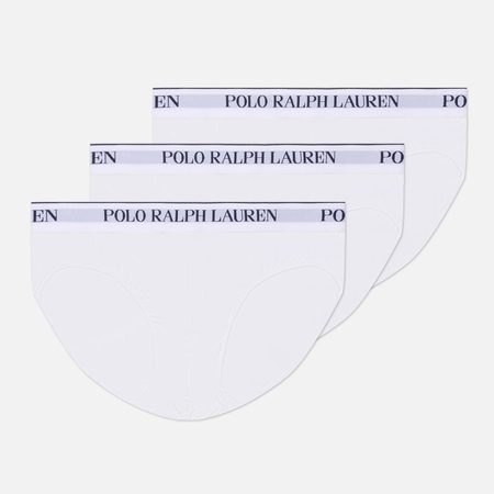 Комплект мужских трусов Polo Ralph Lauren BCI Cotton/Elastane Low Rise Brief 3-Pack, цвет белый