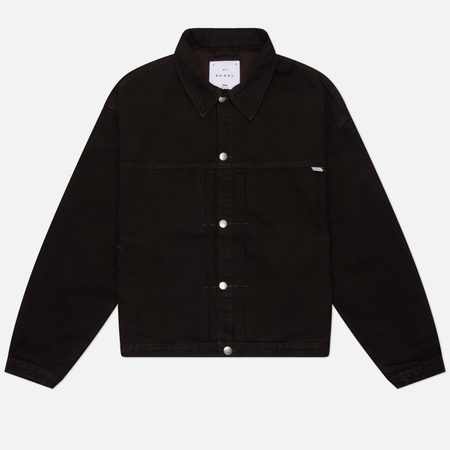 Мужская джинсовая куртка Edwin Freeland Arbor Black Denim 12 Oz, цвет чёрный