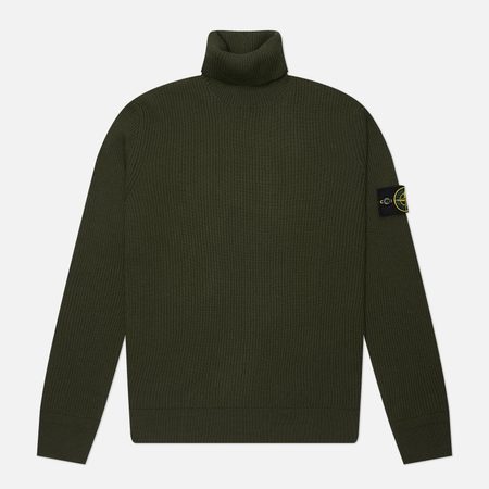 Мужской свитер Stone Island Full Rib RWS Wool Turtleneck, цвет оливковый