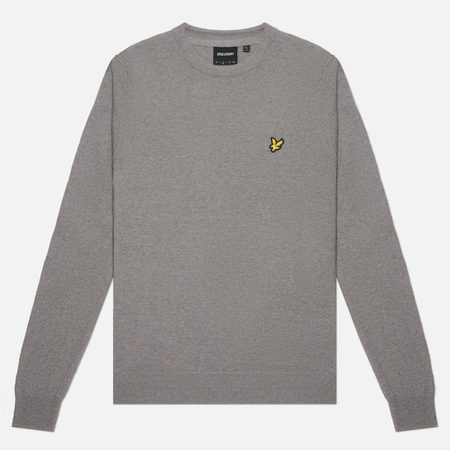 Мужской свитер Lyle & Scott Cotton Merino Crew Neck Regular Fit Jumper, цвет серый