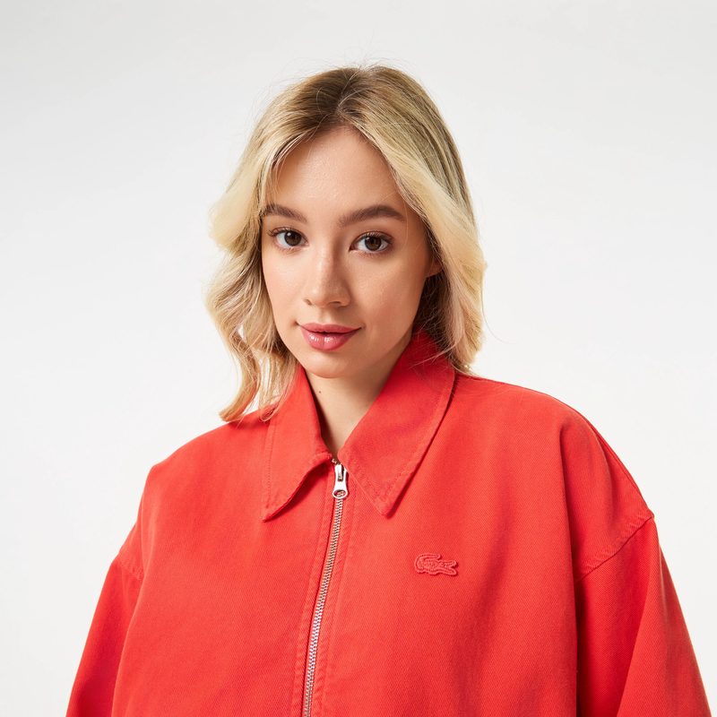 Женская джинсовая куртка Lacoste свободного кроя 5