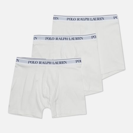 Комплект мужских трусов Polo Ralph Lauren BCI Cotton/Elastane Boxer Brief 3-Pack, цвет белый