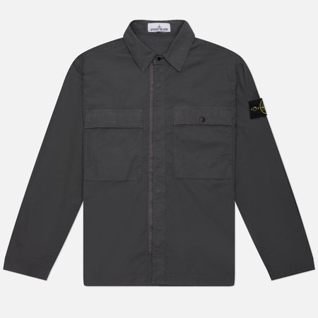Мужская рубашка Stone Island Stretch Cotton Tela Paracadute, цвет серый