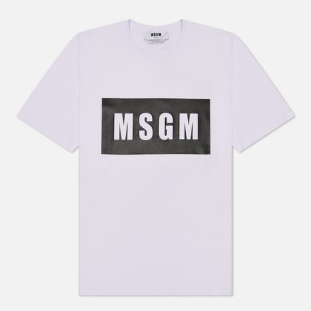 Мужская футболка MSGM Box Maxilogo, цвет белый