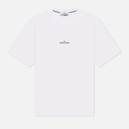 Мужская футболка Stone Island Institutional Four Print Motif, цвет белый