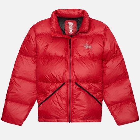 Мужской пуховик Stussy Micro Ripstop Down Mock, цвет красный