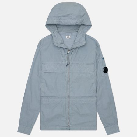 Мужская рубашка C.P. Company Micro-Reps Hooded Lens, цвет голубой