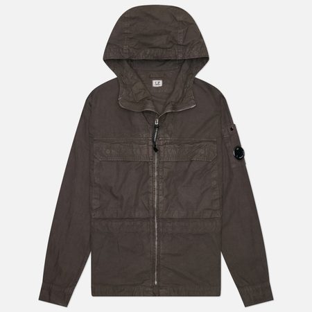 Мужская рубашка C.P. Company Micro-Reps Hooded Lens, цвет серый