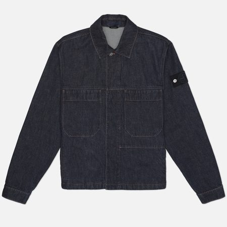 Мужская джинсовая куртка Stone Island Indigo Denim-Raw 13.5 Oz Coach, цвет синий