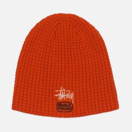 Шапка Stussy Waffle Skullcap Built Tough, цвет оранжевый