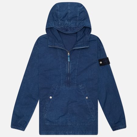 Мужская куртка анорак Stone Island Hollow Fibre Nylon Indigo-TC Marmo Corrosion, цвет синий