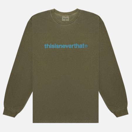 Мужской лонгслив thisisneverthat T-Logo Regular Fit, цвет оливковый