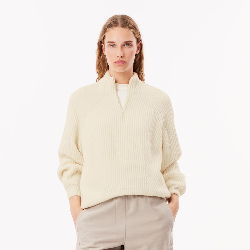 Женский шерстяной свитер Lacoste на молнии