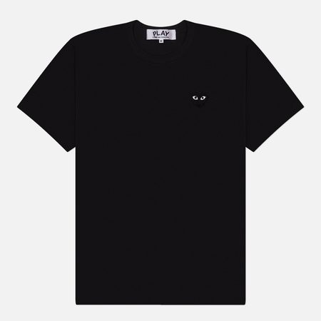 Мужская футболка Comme des Garcons Play Black Emblem, цвет чёрный