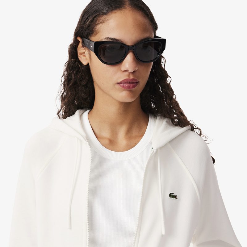 Женская флисовая толстовка Lacoste с капюшоном на молнии 3