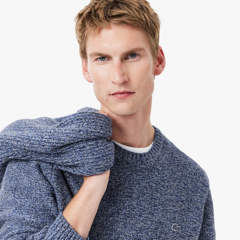 Мужской меланжевый свитер Lacoste с круглым воротом 3