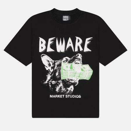 Мужская футболка MARKET Beware My Income, цвет чёрный