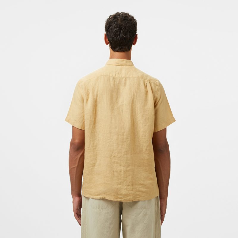 Мужская льняная рубашка Lacoste с коротким рукавом 2