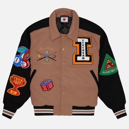 Мужская демисезонная куртка ICECREAM Trick Shot Collared Varsity, цвет коричневый