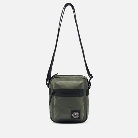 Сумка Stone Island Coated Nylon Metal In Econyl Crossbody, цвет зелёный