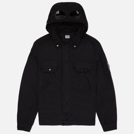 Мужская рубашка C.P. Company Flatt Nylon Mixed Goggle Overshirt, цвет чёрный