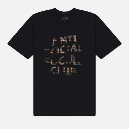 Мужская футболка Anti Social Social Club Plaid Applique, цвет чёрный