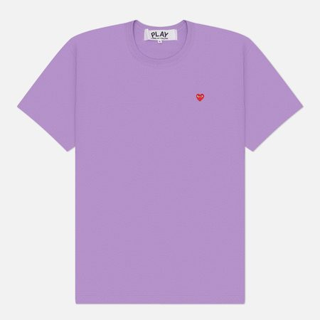Мужская футболка Comme des Garcons Play Small Red Emblem, цвет фиолетовый
