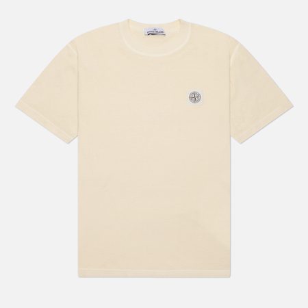 Мужская футболка Stone Island Organic Cotton Jersey Fissato Effect, цвет бежевый