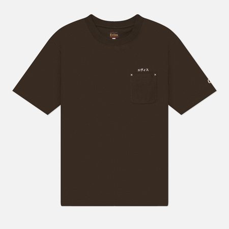 Мужская футболка Evisu Vintage Mini Logo Pocket, цвет коричневый