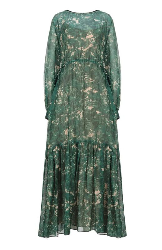 Платье из хлопка и шелка Weekend Max Mara