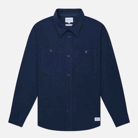 Мужская рубашка Norse Projects Algot Cotton Ripstop Relaxed, цвет синий
