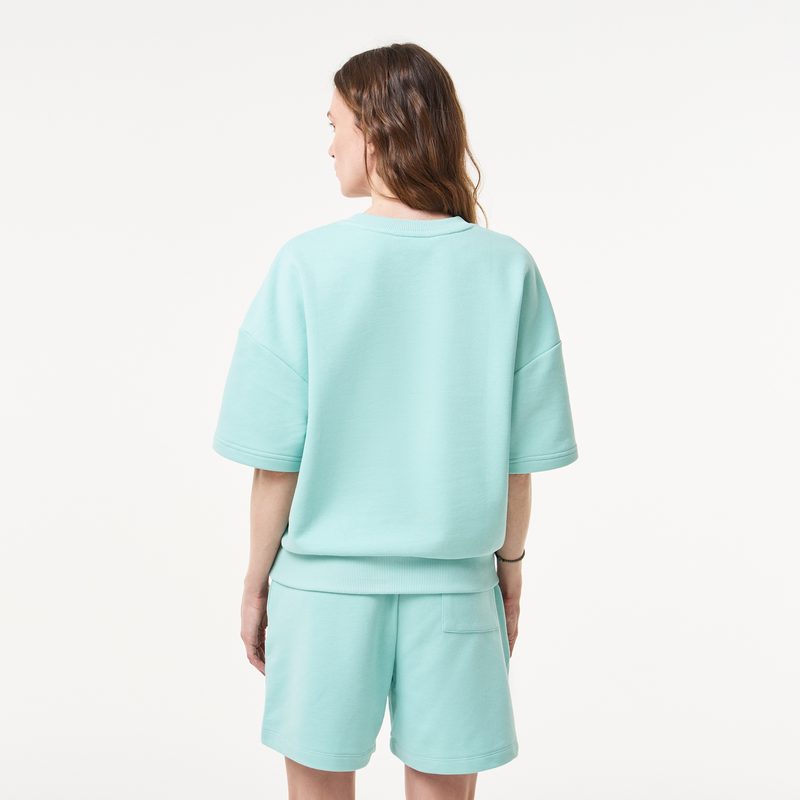 Женская толстовка Lacoste свободного кроя с коротким рукавом 2