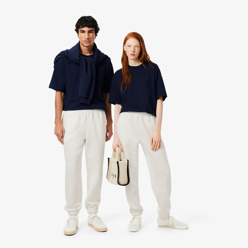 Спортивные хлопковые брюки Lacoste унисекс свободного кроя