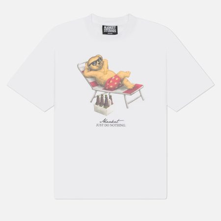 Мужская футболка MARKET Smiley Bearly A Care, цвет белый