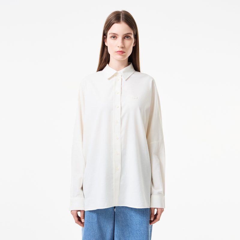 Женская хлопковая рубашка Lacoste свободного кроя
